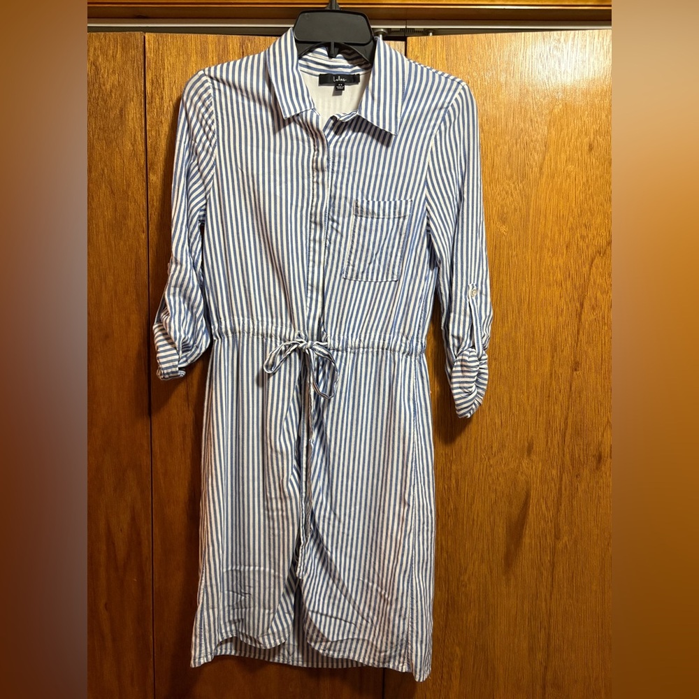 Lulu's Blue and White Striped Dress